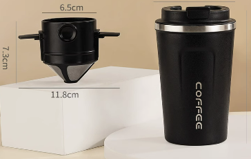 304不銹鋼濾網手沖咖啡過濾器連保溫杯套裝